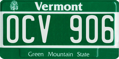 VT license plate OCV906