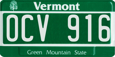 VT license plate OCV916