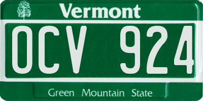 VT license plate OCV924