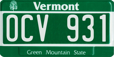 VT license plate OCV931