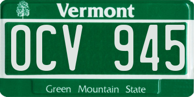 VT license plate OCV945
