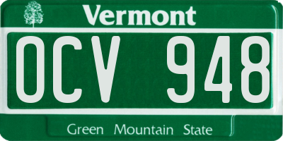 VT license plate OCV948