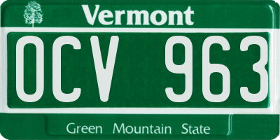 VT license plate OCV963