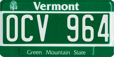 VT license plate OCV964