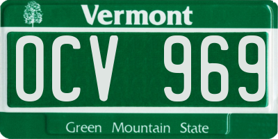 VT license plate OCV969