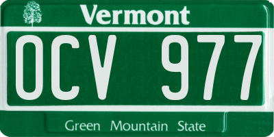 VT license plate OCV977