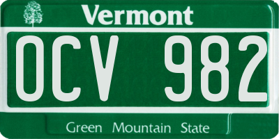 VT license plate OCV982