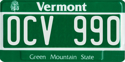 VT license plate OCV990