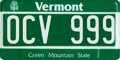 VT license plate OCV999