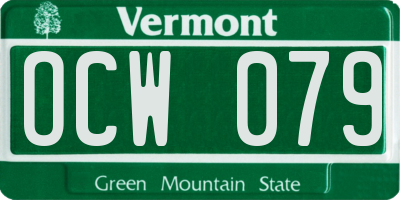 VT license plate OCW079