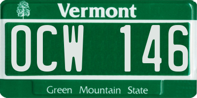 VT license plate OCW146