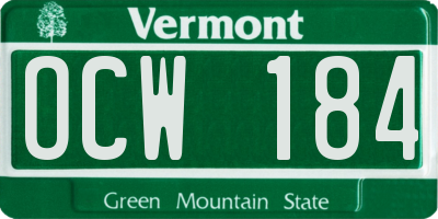 VT license plate OCW184