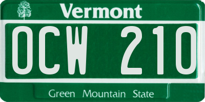 VT license plate OCW210