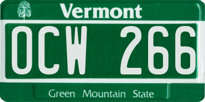 VT license plate OCW266