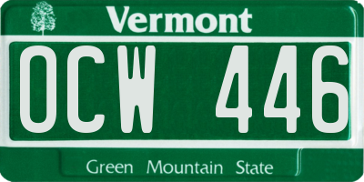 VT license plate OCW446