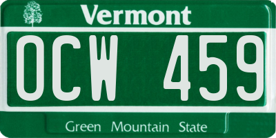 VT license plate OCW459