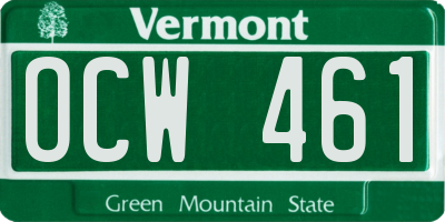 VT license plate OCW461