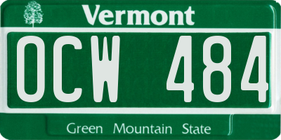 VT license plate OCW484