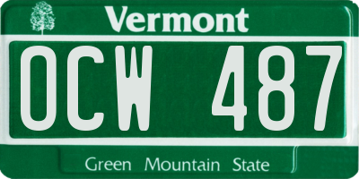 VT license plate OCW487