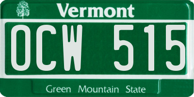 VT license plate OCW515