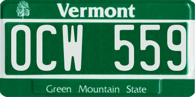 VT license plate OCW559