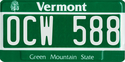 VT license plate OCW588