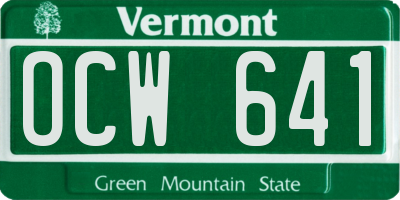 VT license plate OCW641