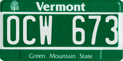 VT license plate OCW673