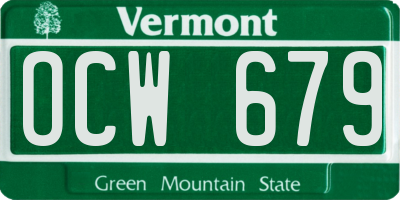 VT license plate OCW679