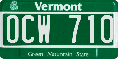 VT license plate OCW710