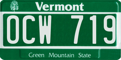 VT license plate OCW719
