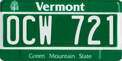 VT license plate OCW721