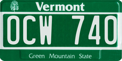 VT license plate OCW740