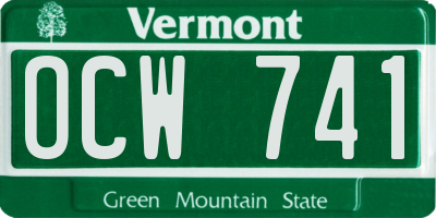 VT license plate OCW741