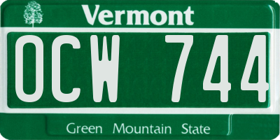 VT license plate OCW744
