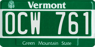 VT license plate OCW761