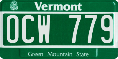 VT license plate OCW779