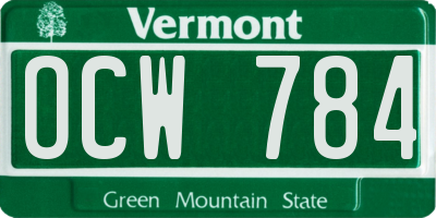 VT license plate OCW784