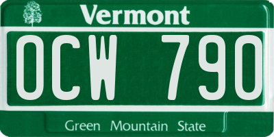 VT license plate OCW790