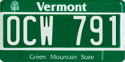 VT license plate OCW791