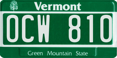 VT license plate OCW810