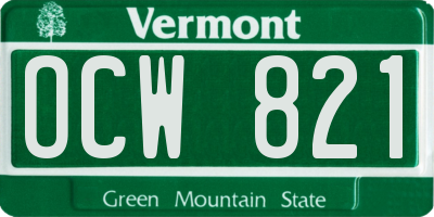 VT license plate OCW821