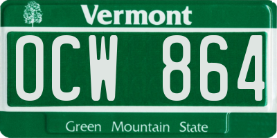 VT license plate OCW864