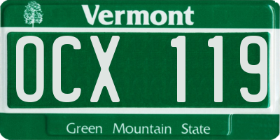 VT license plate OCX119