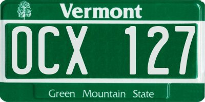 VT license plate OCX127