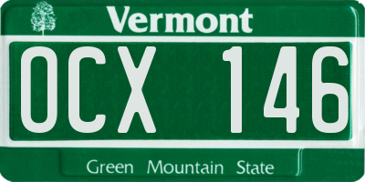 VT license plate OCX146