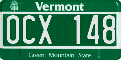 VT license plate OCX148