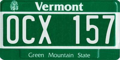 VT license plate OCX157