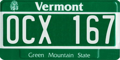 VT license plate OCX167