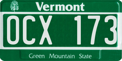 VT license plate OCX173